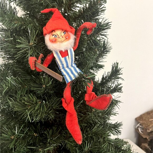 Annalee Mobilitee Dolls Santa's Elf,  Apron, and Ruler Vintage 1955 Christmas - Picture 3 of 7